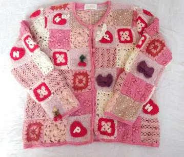 핑크하우스 가디건 패치워크