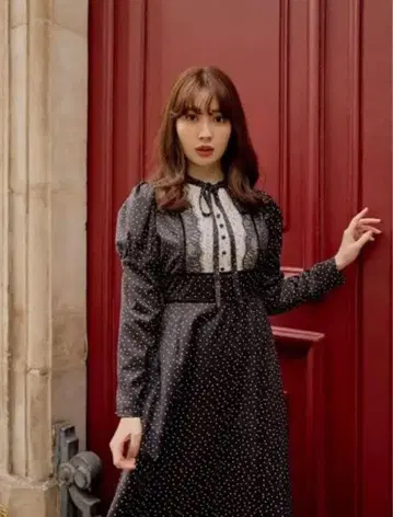 Herlipto 도트 롱 원피스 드레스