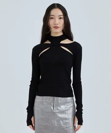 JOHN LAWRENCE SULLIVAN 리브 레이어드 하이넥 상의