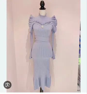 Manon Tokyo 머메이드 니트 원피스 블루 즉시 구매