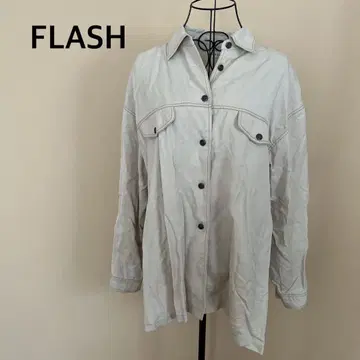 [ FLASH ] 베이지 셔츠/긴팔/스티치/무지
