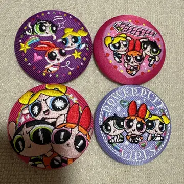 파워퍼프걸스 자수 캔뱃지 4개 세트