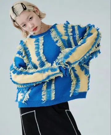 [ 미사용 ] HCAE FRINGE KNIT TOP 프린지 니트