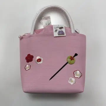 꽃무늬 자수 일본 의류용 백 핑크