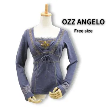 미사용품 OZZ ANGELO(오즈 앙헬로) 장식 레이스 상의
