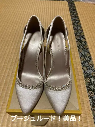 아이보리 비즈 장식 힐 9cm