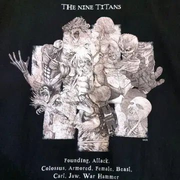 진격의 거인 ANIQUE 아 니크 아홉 개의 거인 티셔츠 XL