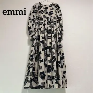 emmi 모노톤 아트 패턴 원피스 어른 내추럴 에미