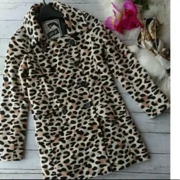 새상품급! SPIRALGIRL 임팩트 레오파드 무늬 트렌치풍 코트
