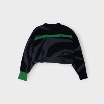 sacai [ 크롭 제브라 니트 스웨터 ]