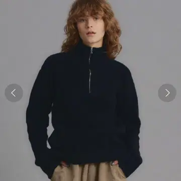 새상품급 NOISE MAKER 하프 지퍼 니트 상의 블랙