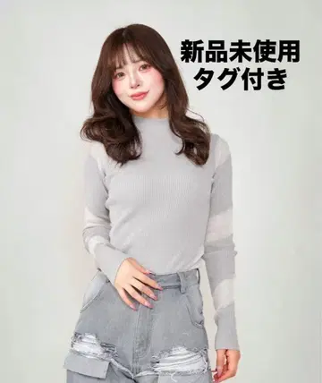 다리치 Darich 시스루 랩 디자인 니트탑