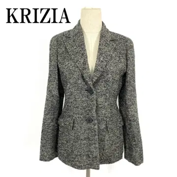 LA8442 크리치아 테일러드 자켓 블랙 화이트 울 캐시미어 38