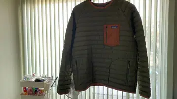 patagonia 남성용 사일런트 다운 크루 올리브 그린