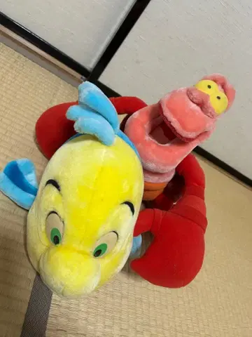 플라운더와 세바스찬 봉제 인형 세트 디즈니 리틀 머메이드