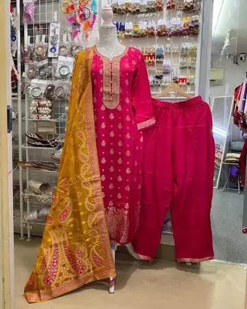 쿠르타, 팬츠, 숄 (3점 세트)