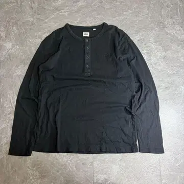 00s UNIQLO 헨리넥 블랙 그런지 y2k 페이드