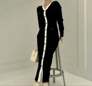 snidel 스나이델 프론트 버튼 니트 원피스 롱 원피스