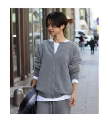 그레이 오버 사이즈 가디건