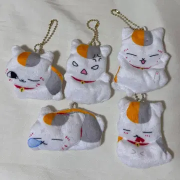 나츠메 우인장 냥코센세 플랫 봉제 인형 키링 5종 세트