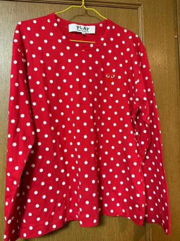 가르송 도트 무늬 롱 T