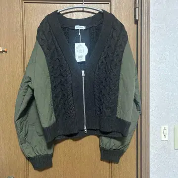 lepsim 3.5G 퀼트 콤비 지퍼 가디건