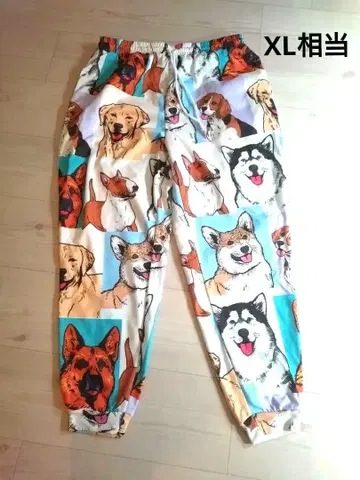 강아지 패턴 스웨트 팬츠