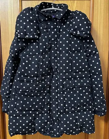 Candy Stripper 도트 다운 코트 곰돌이 귀