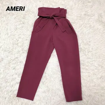 새상품급 Ameri 아메리 조거 팬츠 S 퍼플 벨트 캐주얼