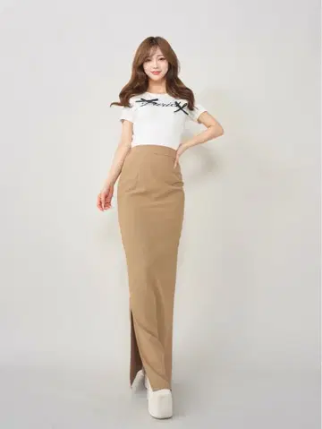 다리치 실루엣 펜슬 롱 스커트