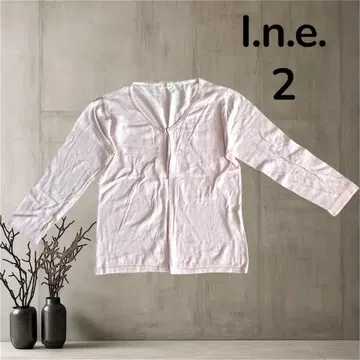 ine 여성용 긴팔 가디건 핑크 얇은 소재 심플