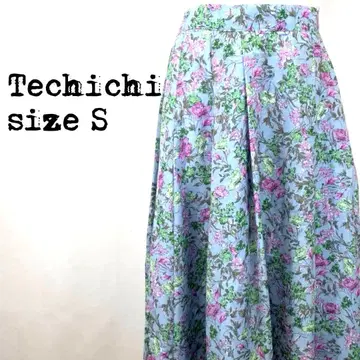 Te chichi 테치치 꽃무늬 플레어 스커트 블루 S 사이즈 새상품급