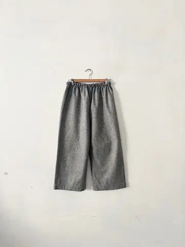pot and tea 울 나일론 와이드 이지 팬츠 그레이