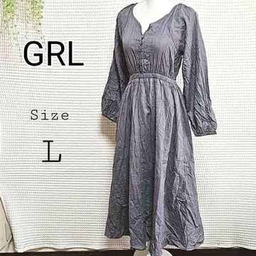 GRL 그레이 긴팔 셔츠 원피스 L