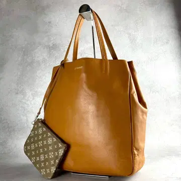 러셋 가죽 토트백 파우치 포함 핸드백 로고 각인 여성용