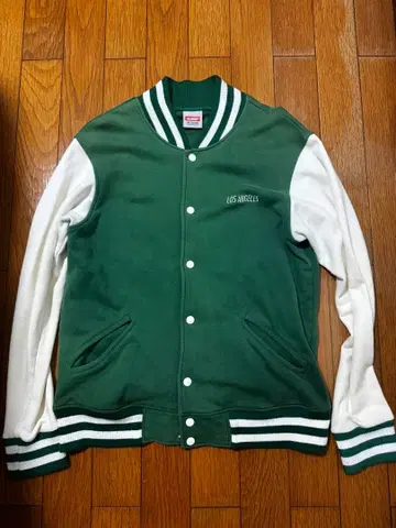XLARGE 바시티 자켓 그린/화이트 LOS ANGELES