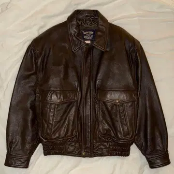 90s Vintage Leather Jacket Brown