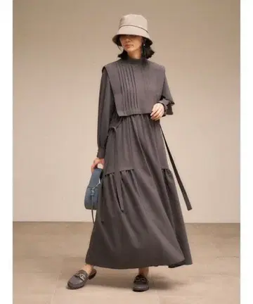 [ 택 제거 미사용 새상품 ] SNIDEL 스나이델 턱 레이어드 원피스