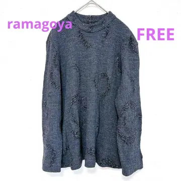 ramagoya 울 혼방 모크넥 니트 블랙 F 사이즈 일본제