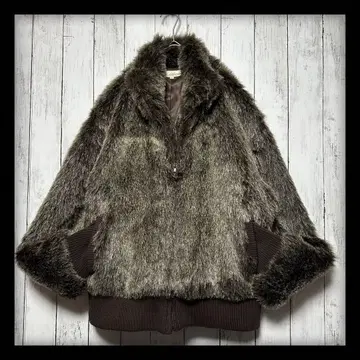 [인조 모피 블루종] 볼륨감, 복슬복슬, 짧은 기장, 브라운 계열, L