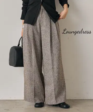 Loungedress 트위드 2턱 와이드 팬츠
