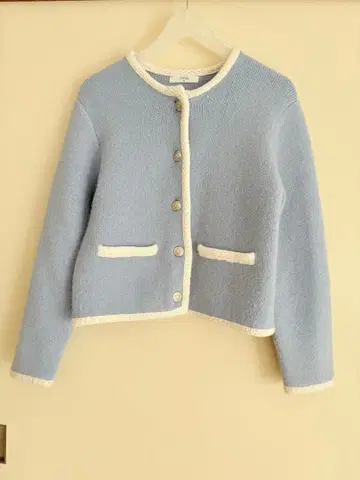 TOPTEN 라이트 블루 니트 가디건 긴팔