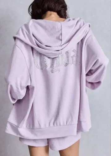 GYDA 큐빅 라메 후드티 퍼플