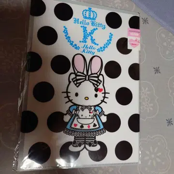 헬로키티 A4 클리어 파일 블랙 도트