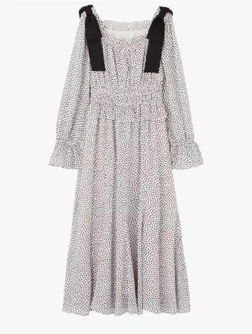 질스튜어트 하트 도트 무늬 리본 포함 맥시 원피스