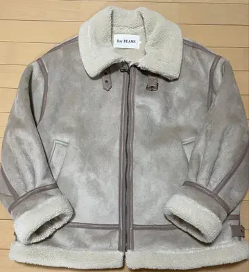 Ray BEAMS 페이크 무스탕 자켓