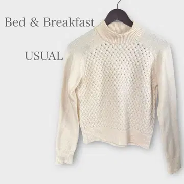베드앤브렉퍼스트 모크넥 니트 스웨터 울 혼방 화이트 계열