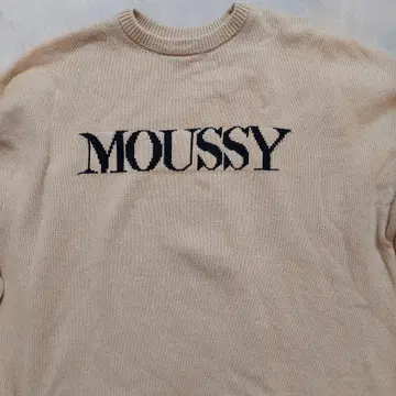 MOUSSY 베이지 니트 스웨터 긴팔