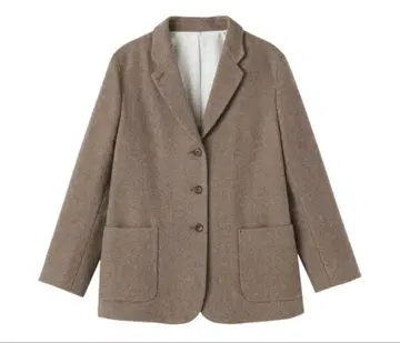 무인양품 재생 울 혼방 트위드 자켓 브라운 패턴 XL