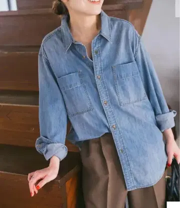 새상품 Spick and Span 스픽 앤 스팬 라이트 온스 데님 셔츠